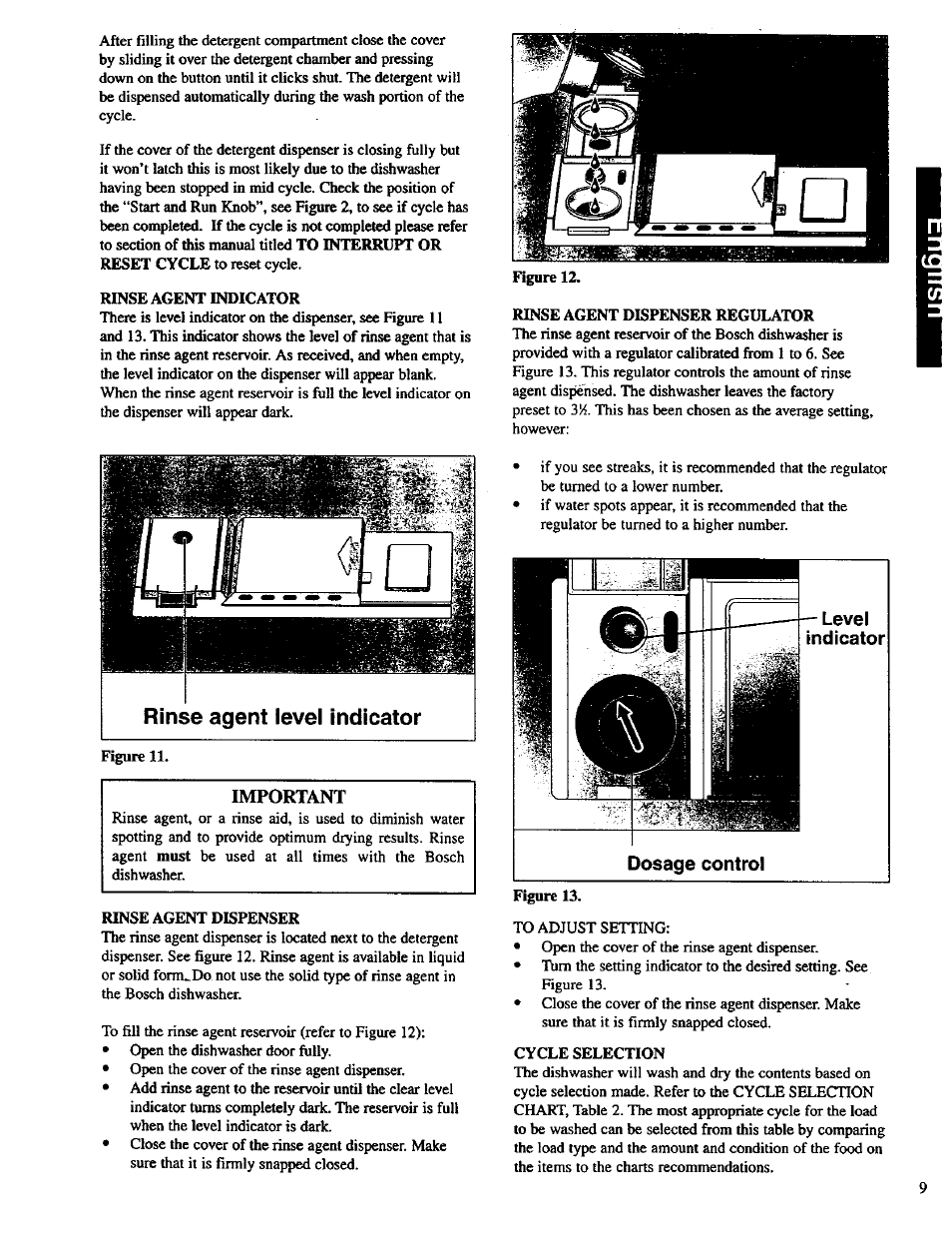 Rinse agent level indicator | Bosch SHU 3000 User Manual | Page 10 / 18