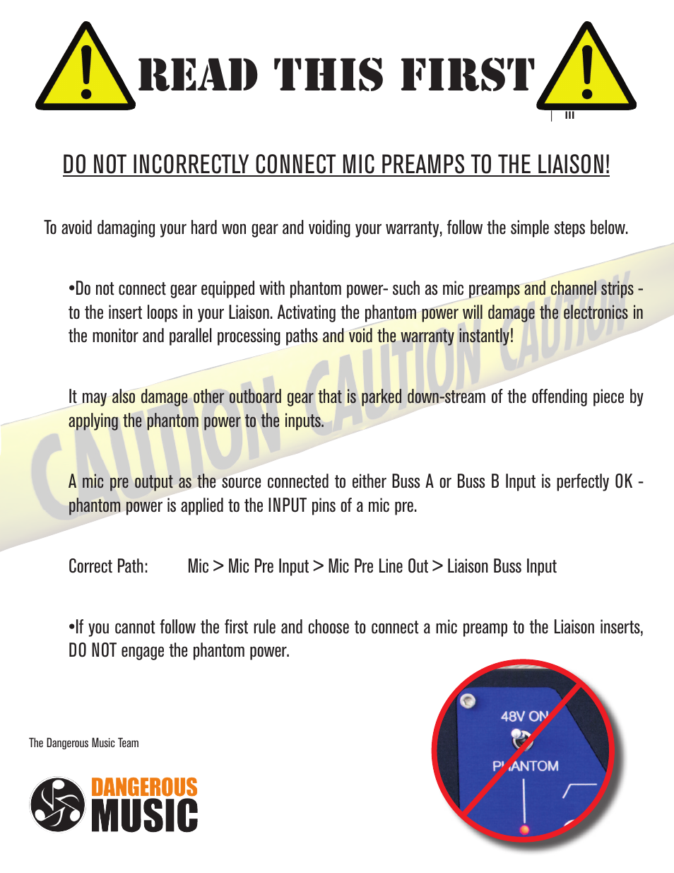Read this first | Dangerous Music Liaison User Manual | Page 3 / 24