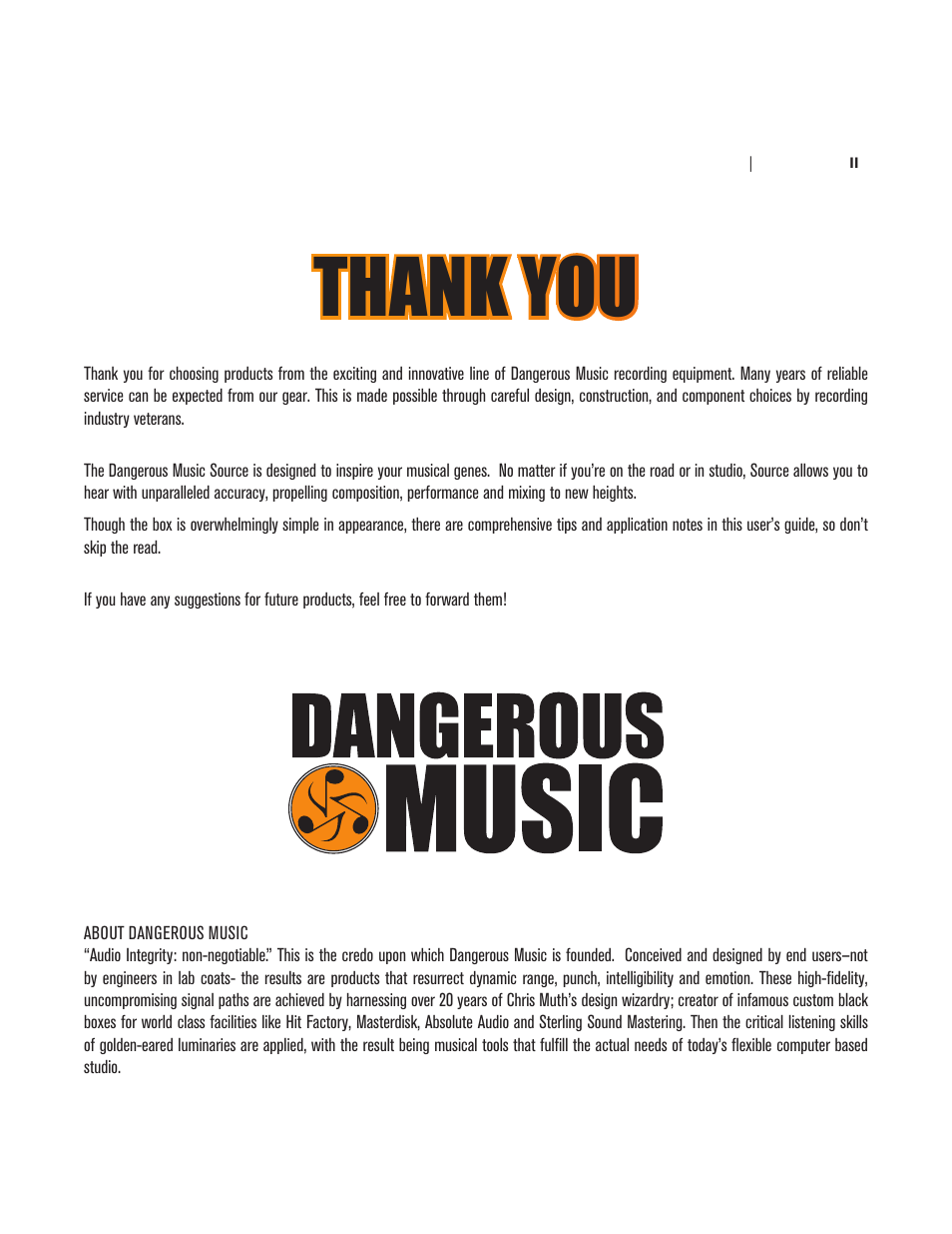 Dangerous Music Source User Manual | Page 3 / 20