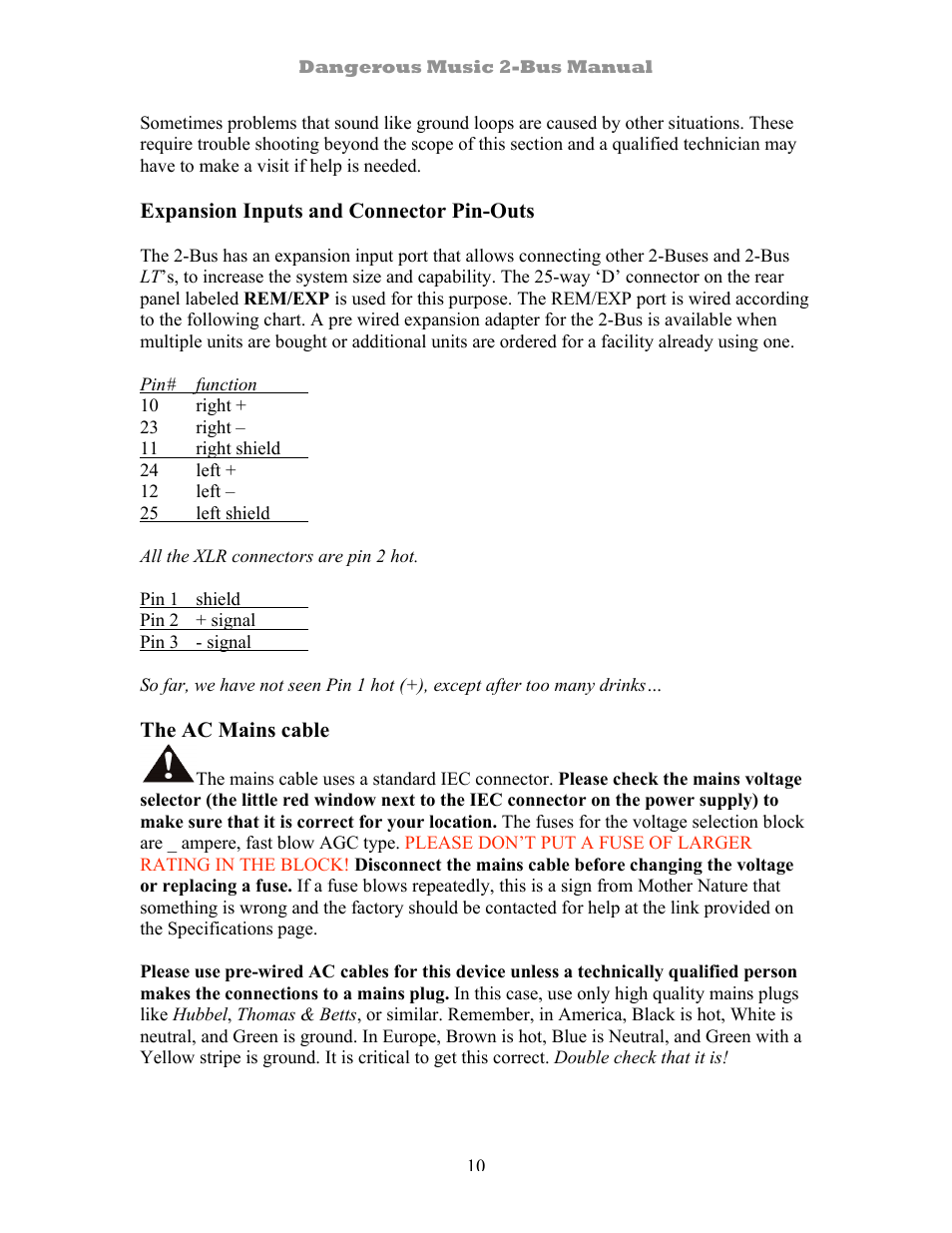 Dangerous Music 2-Bus User Manual | Page 10 / 11