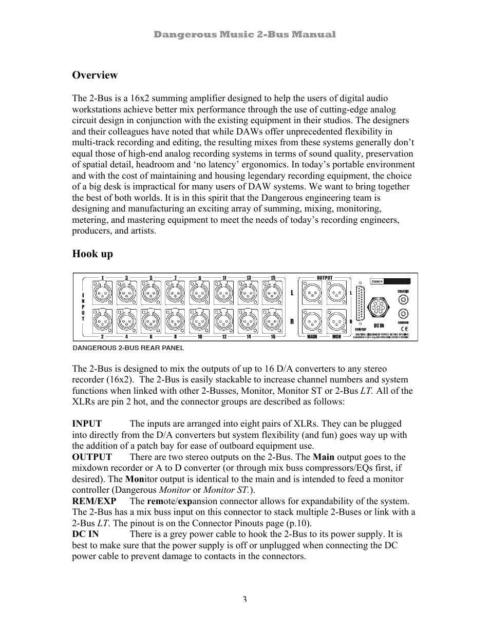 Dangerous Music 2-Bus User Manual | Page 3 / 11
