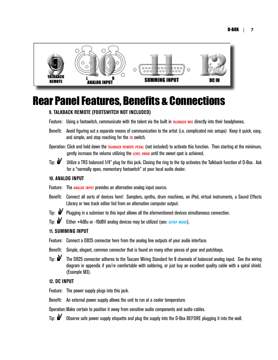 Rear panel features, benefits & connections | Dangerous Music D-Box User Manual | Page 9 / 22
