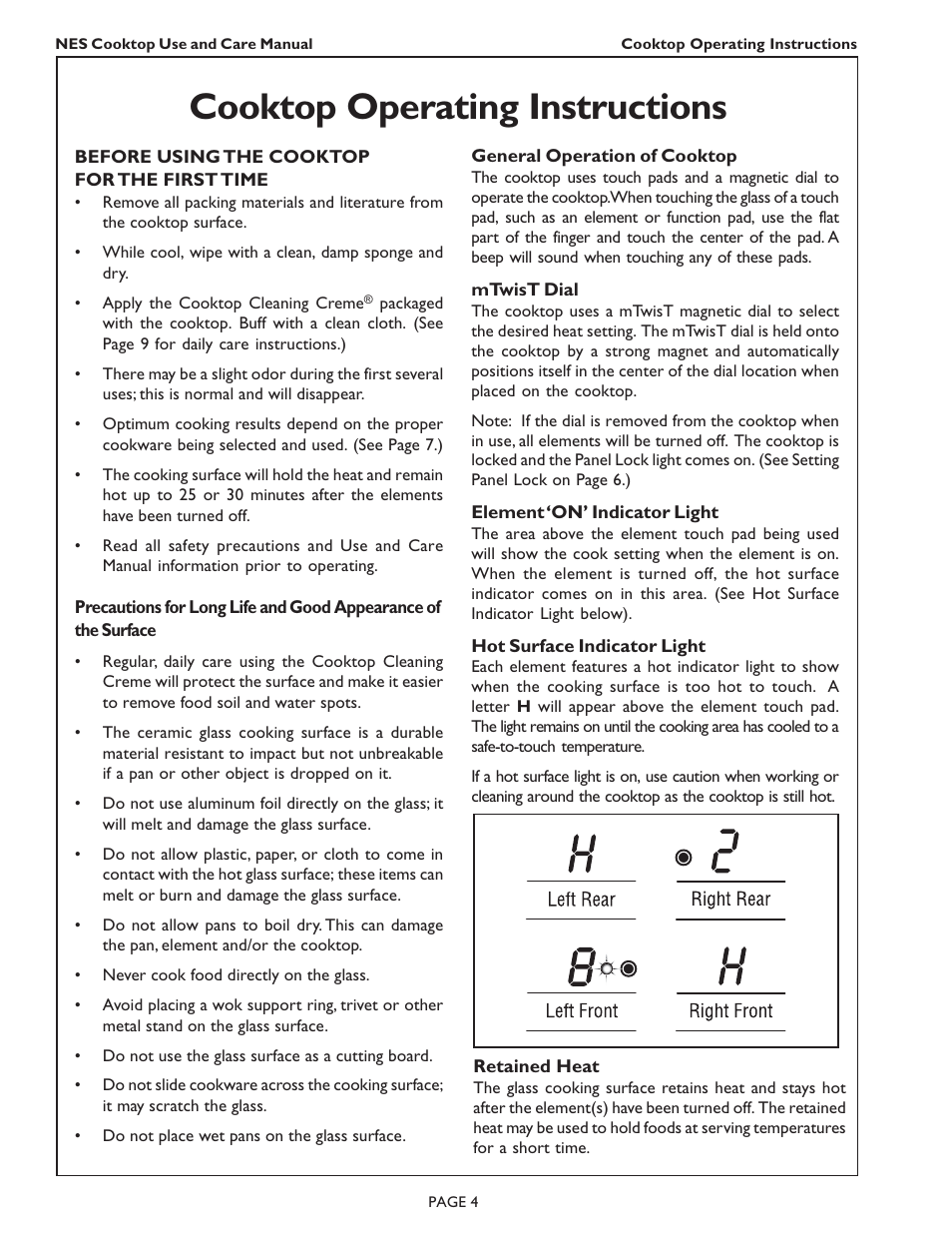 Cooktop operating instructions | Bosch NES 930 UC User Manual | Page 6 / 48