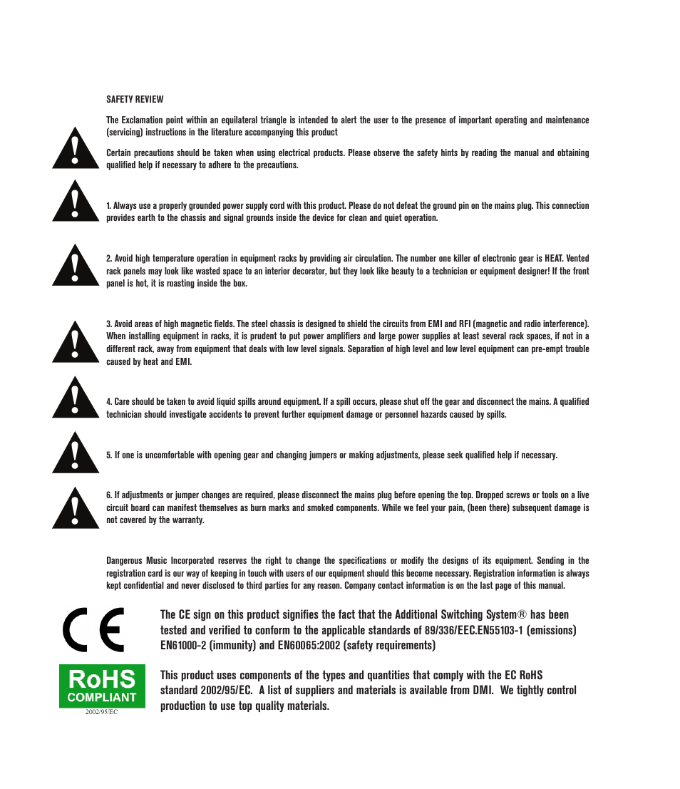 Dangerous Music Additional Switching System User Manual | Page 2 / 30