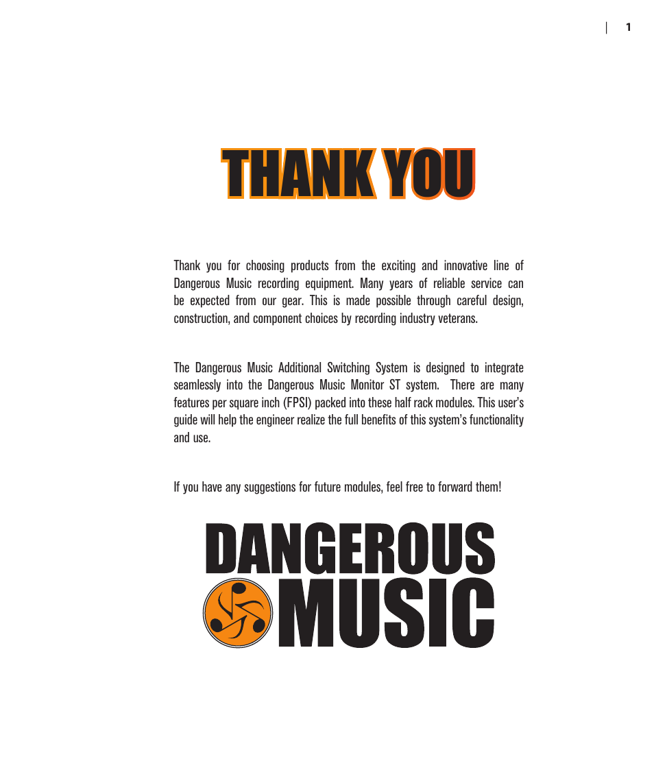 Dangerous Music Additional Switching System User Manual | Page 3 / 30