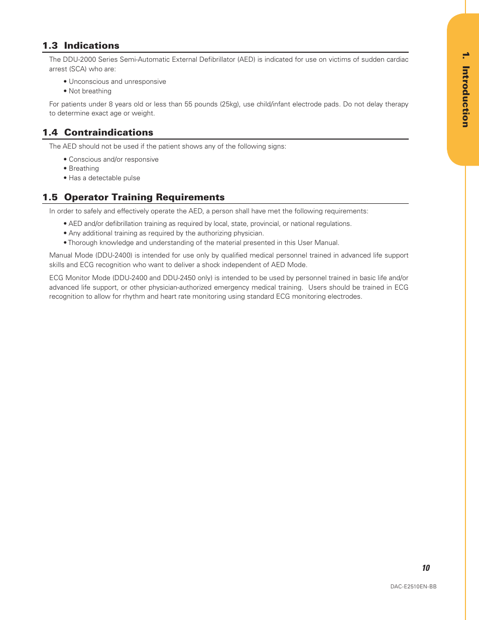 Defibtech DDU-2450 Series User Manual User Manual | Page 10 / 65