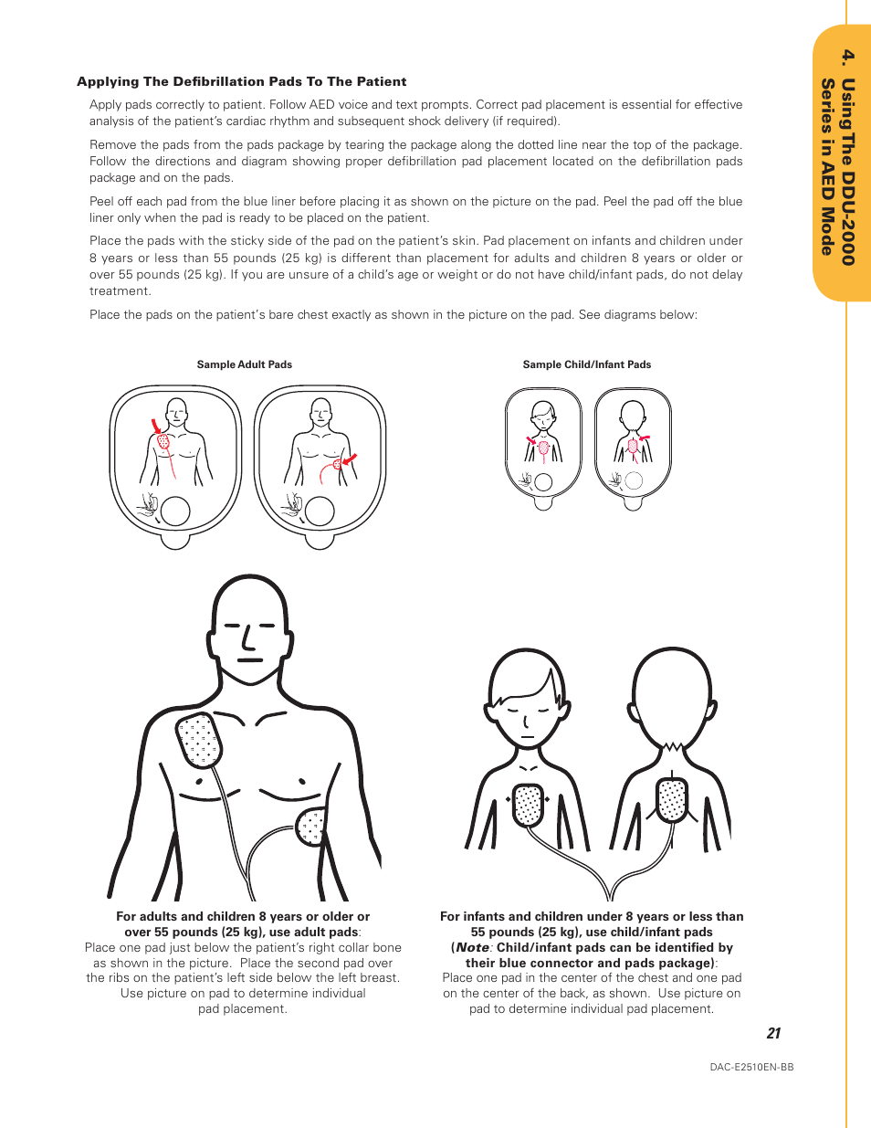 Using the ddu-20 0 0 s eries in aed mode | Defibtech DDU-2450 Series User Manual User Manual | Page 21 / 65