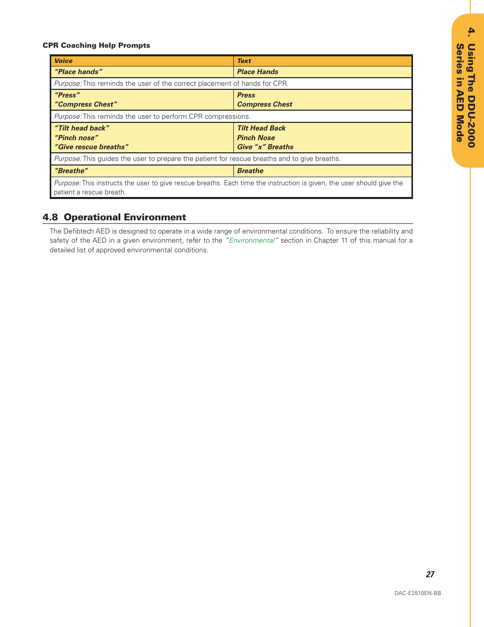 8 operational environment | Defibtech DDU-2450 Series User Manual User Manual | Page 27 / 65