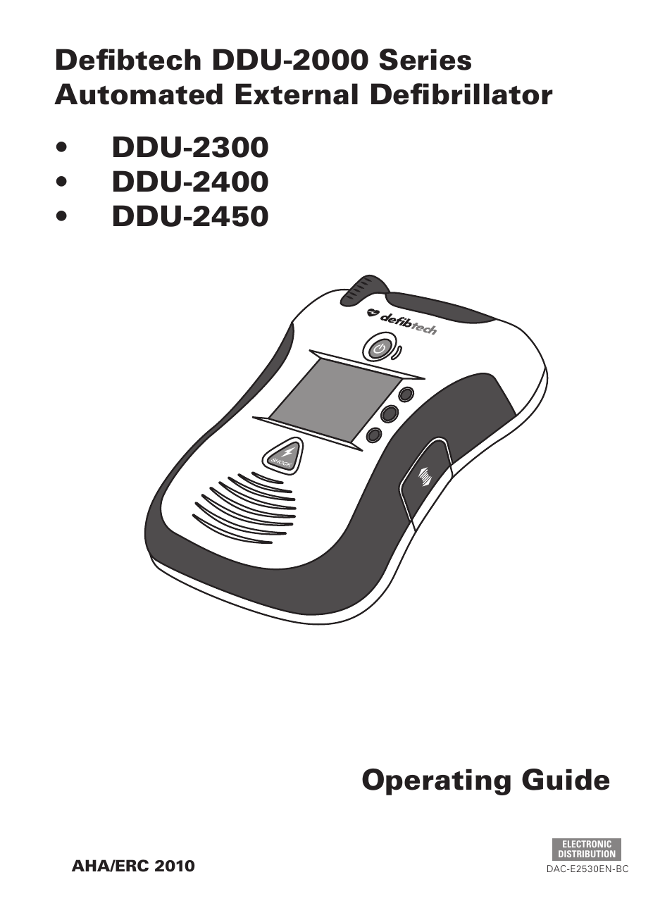 Defibtech DDU-2450 Series Operating Guide User Manual | 14 pages