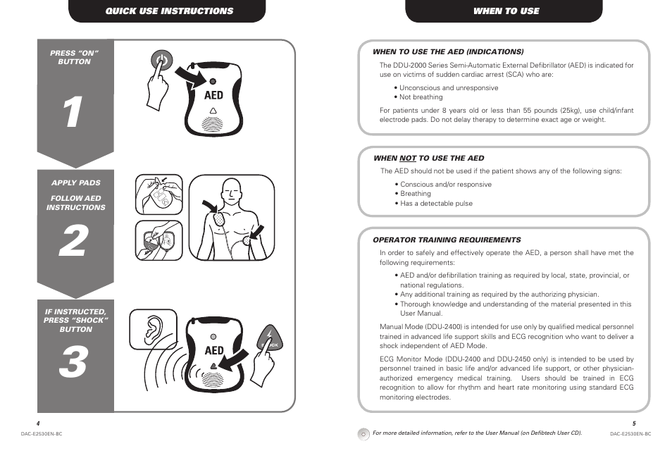 Defibtech DDU-2450 Series Operating Guide User Manual | Page 3 / 14