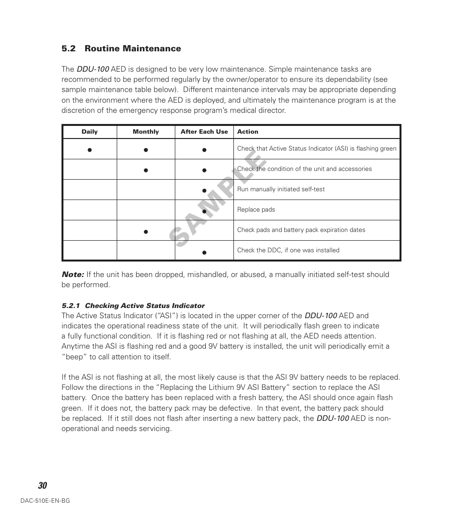 Sample | Defibtech DDU-100 Series User Manual | Page 38 / 74