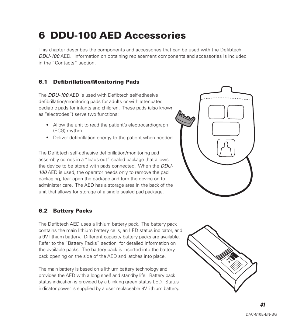 6 ddu-100 aed accessories | Defibtech DDU-100 Series User Manual | Page 49 / 74