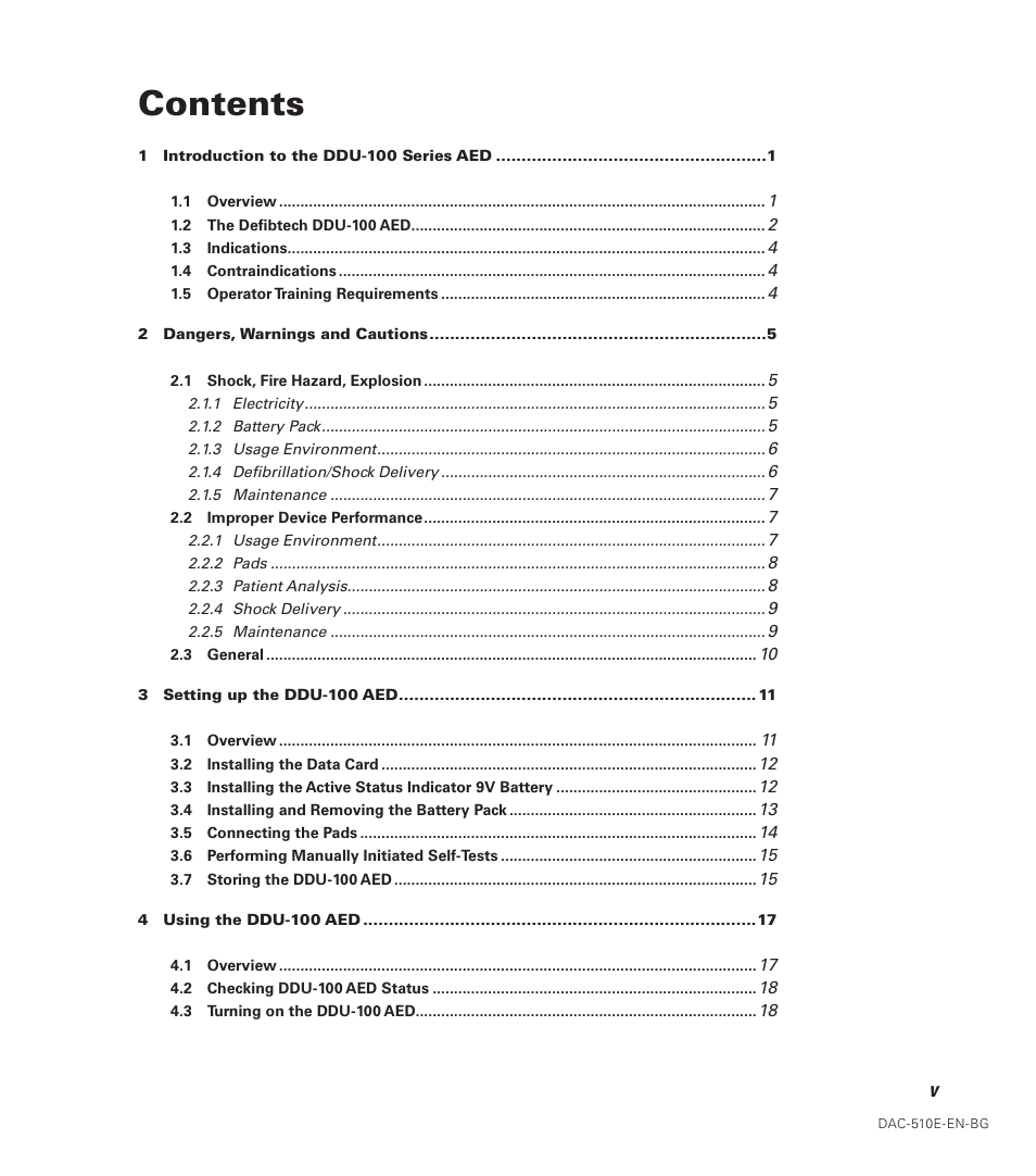 Defibtech DDU-100 Series User Manual | Page 5 / 74