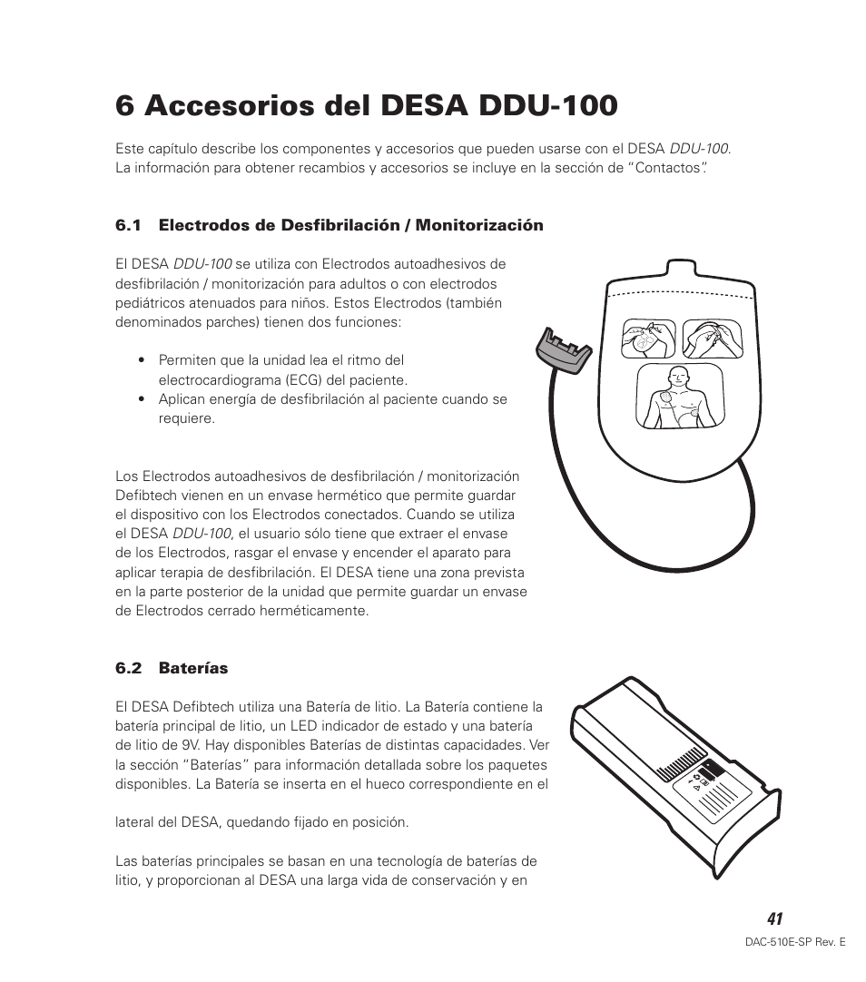 6 accesorios del desa ddu-100 | Defibtech DDU-100 Series User Manual | Page 49 / 65