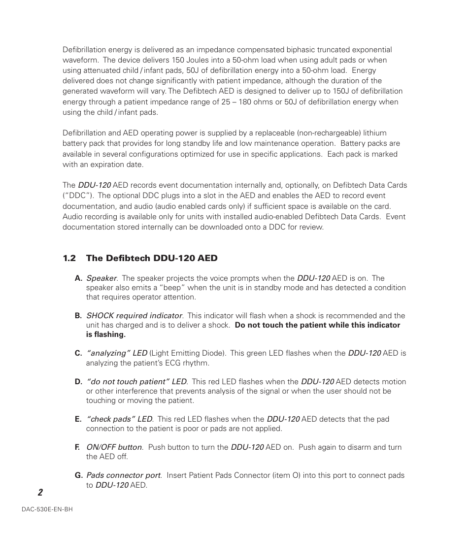 Defibtech DDU-120 Series User Manual | Page 10 / 72
