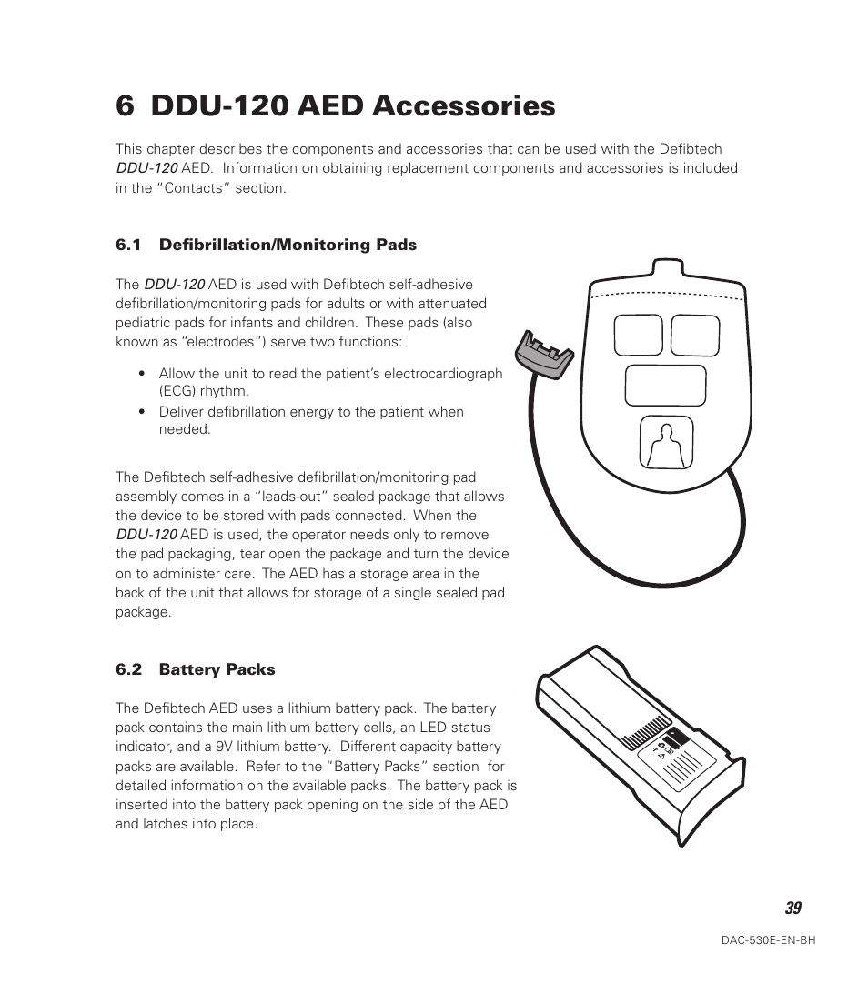 6 ddu-120 aed accessories | Defibtech DDU-120 Series User Manual | Page 47 / 72