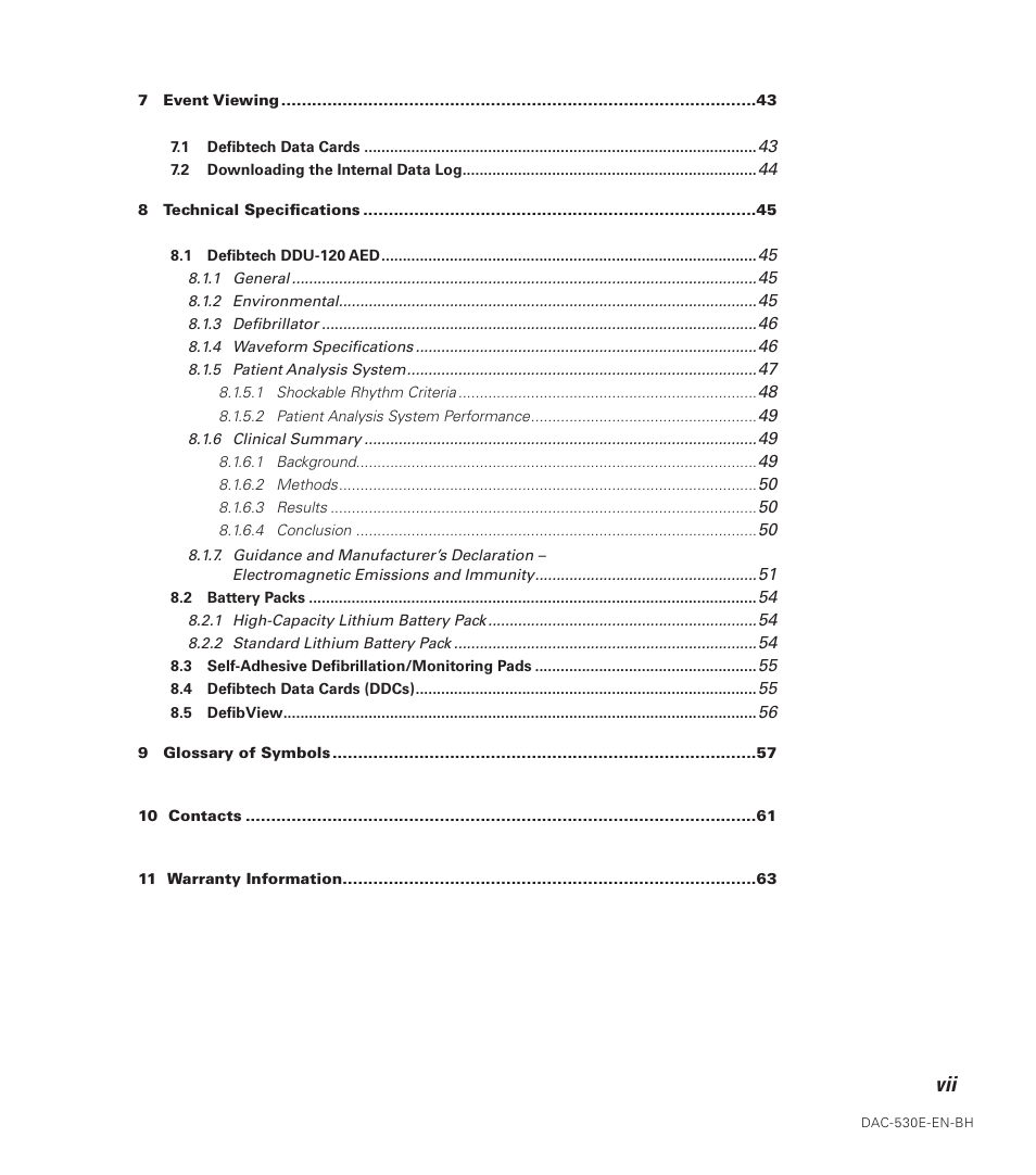 Defibtech DDU-120 Series User Manual | Page 7 / 72