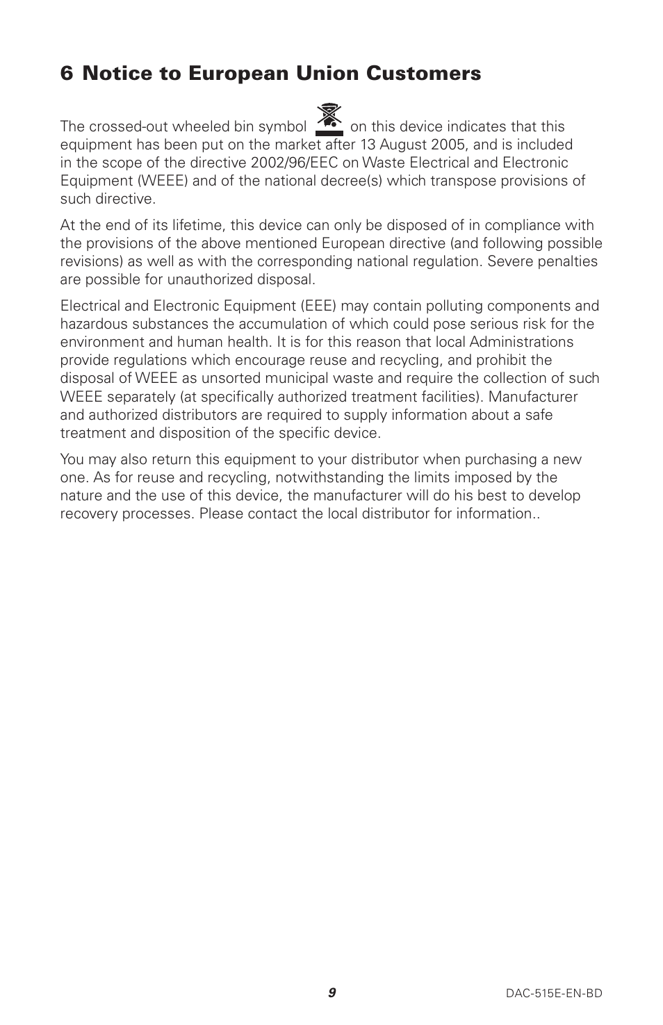 6 notice to european union customers | Defibtech AED Training Equipment User Manual | Page 13 / 14
