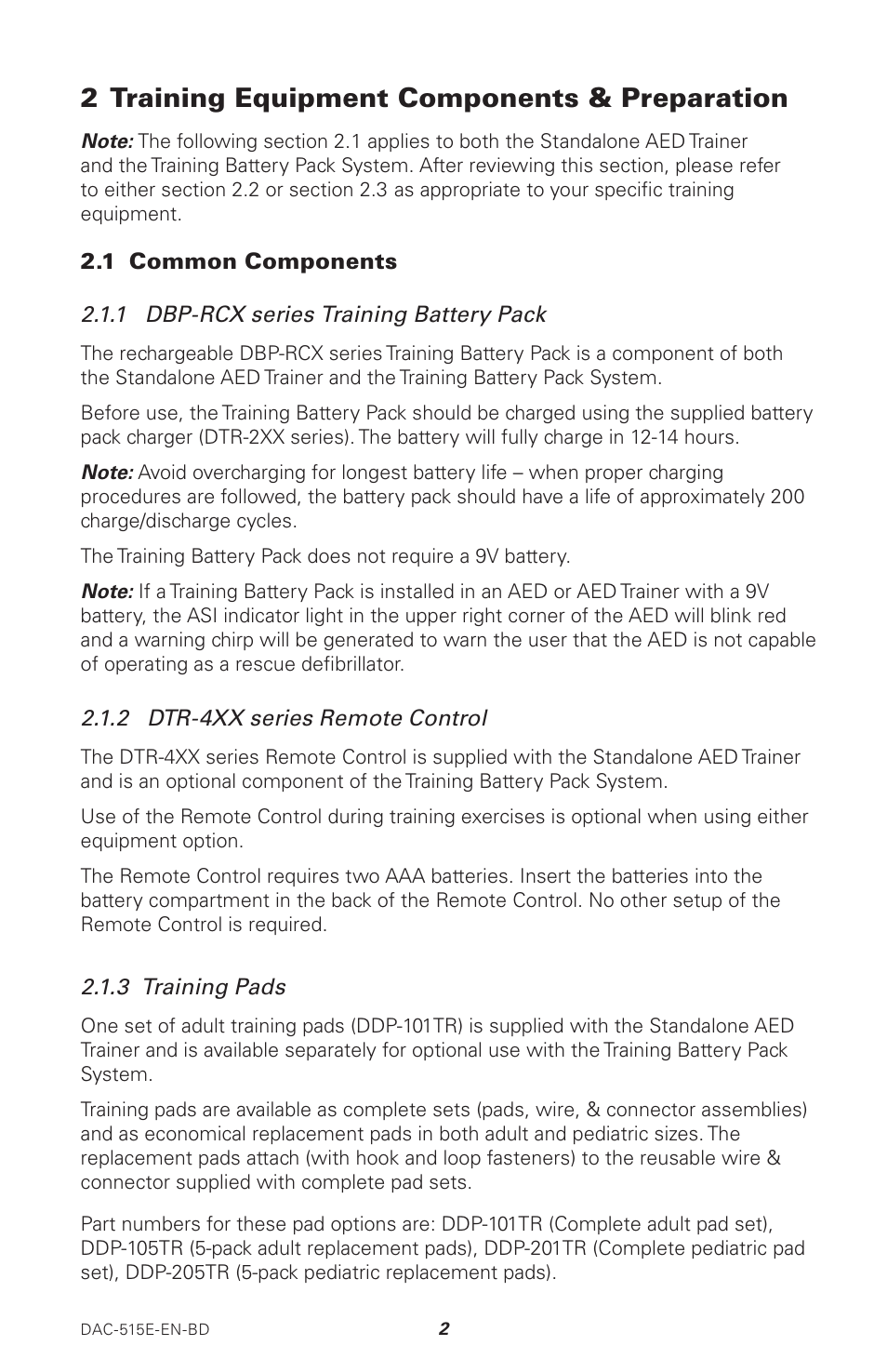 2 training equipment components & preparation | Defibtech AED Training Equipment User Manual | Page 6 / 14