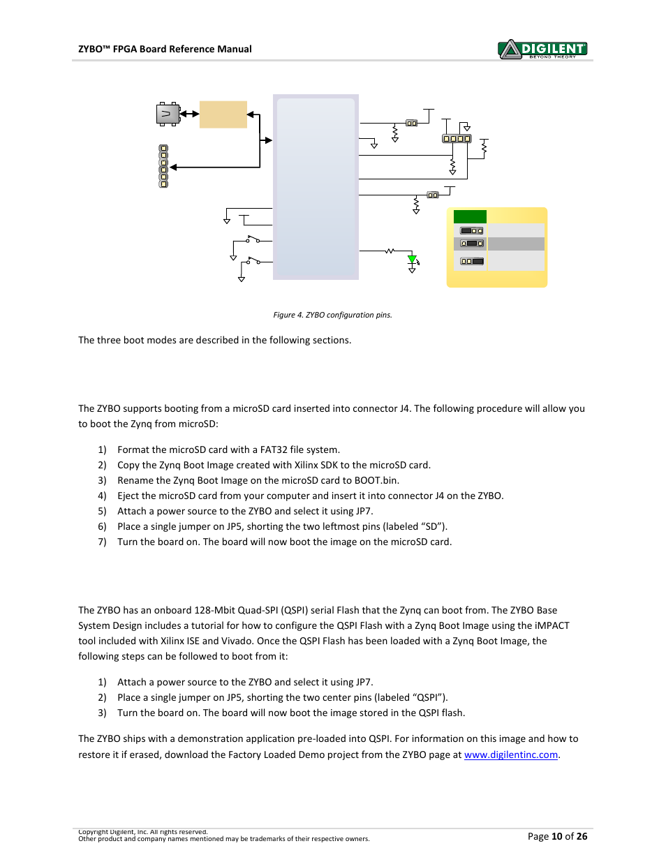 1 microsd boot mode, 2 qspi boot mode | Digilent 410-279P-KIT User Manual | Page 10 / 26