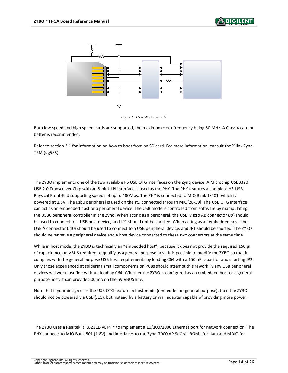 8 usb otg, 9 ethernet phy, Zynq-7 | Digilent 410-279P-KIT User Manual | Page 14 / 26