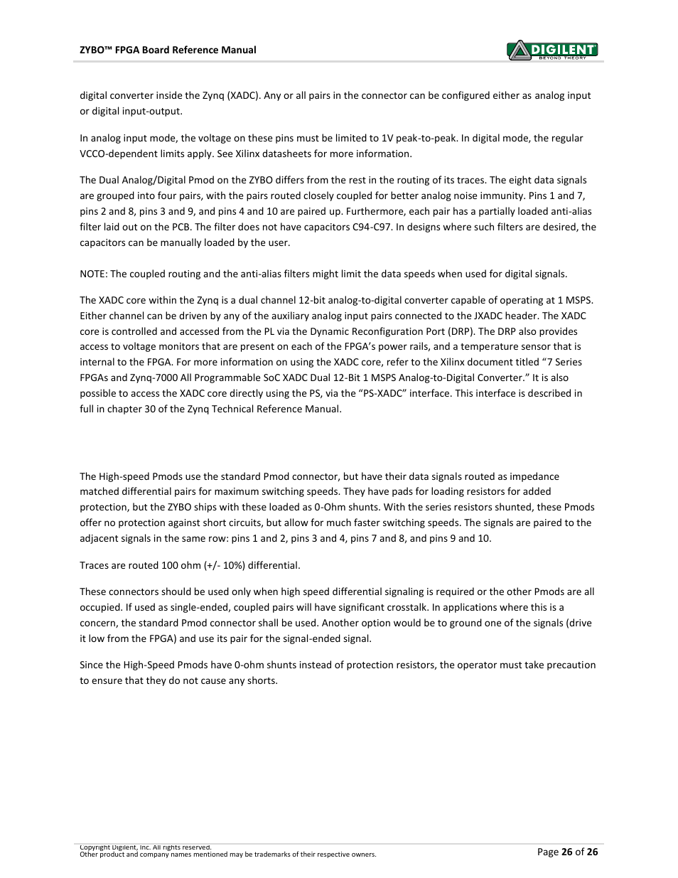 4 high-speed pmod | Digilent 410-279P-KIT User Manual | Page 26 / 26