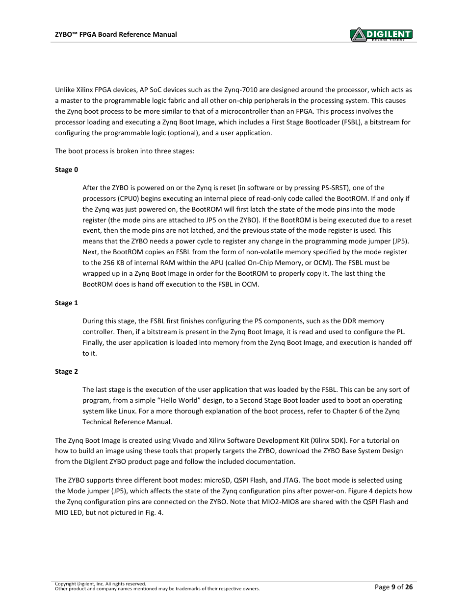 3 zynq configuration | Digilent 410-279P-KIT User Manual | Page 9 / 26