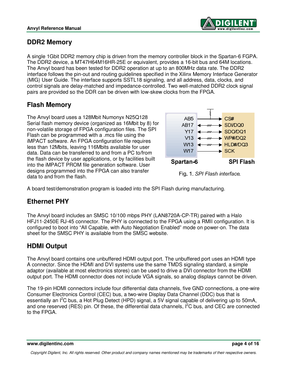 Ethernet phy, Hdmi output | Digilent 410-258P-KIT User Manual | Page 4 / 16