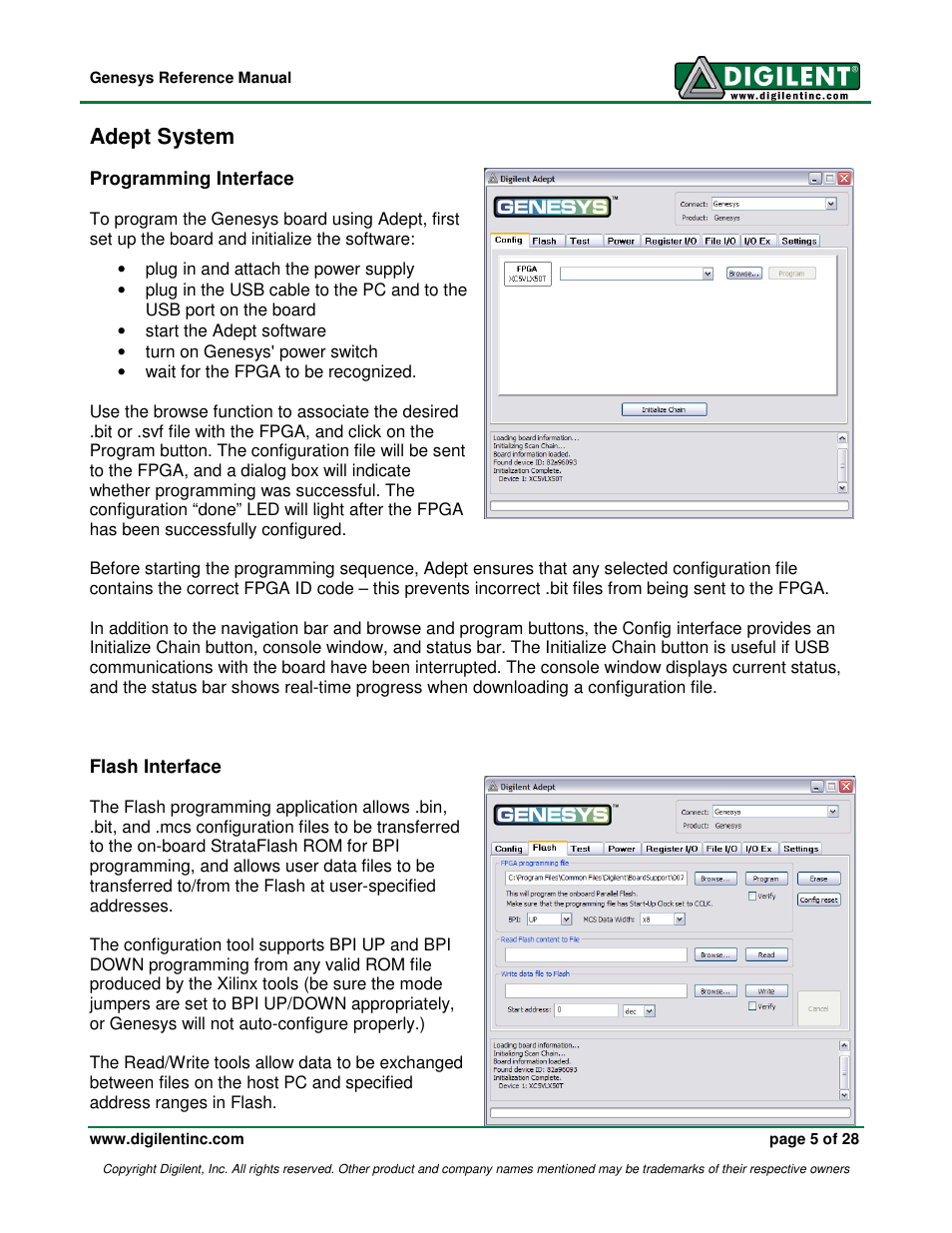 Adept system | Digilent 410-138P-KIT User Manual | Page 5 / 28