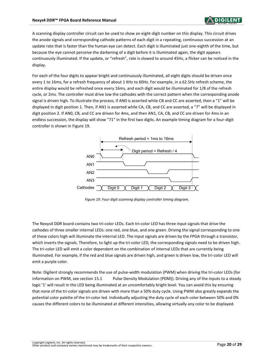 2 tri-color leds | Digilent 410-292P-KIT User Manual | Page 20 / 29