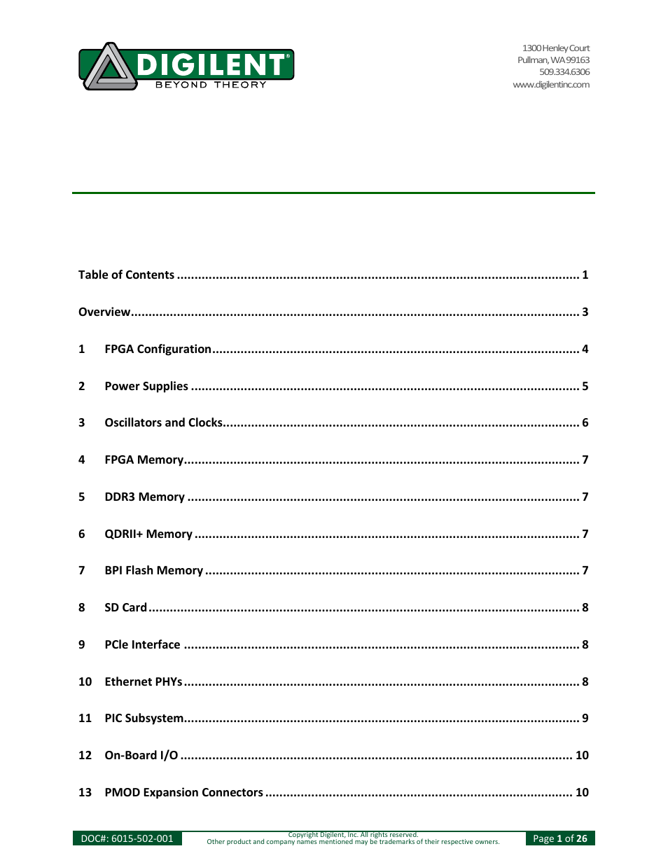 Digilent 6015-410-001P-KIT User Manual | 26 pages