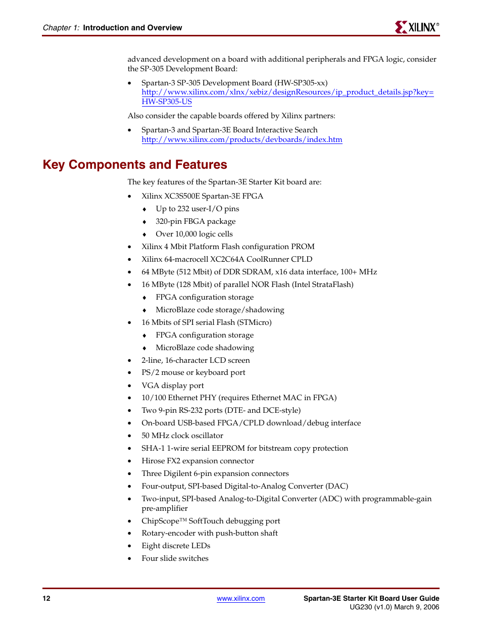 Key components and features | Digilent 410-087P-KIT User Manual | Page 12 / 164