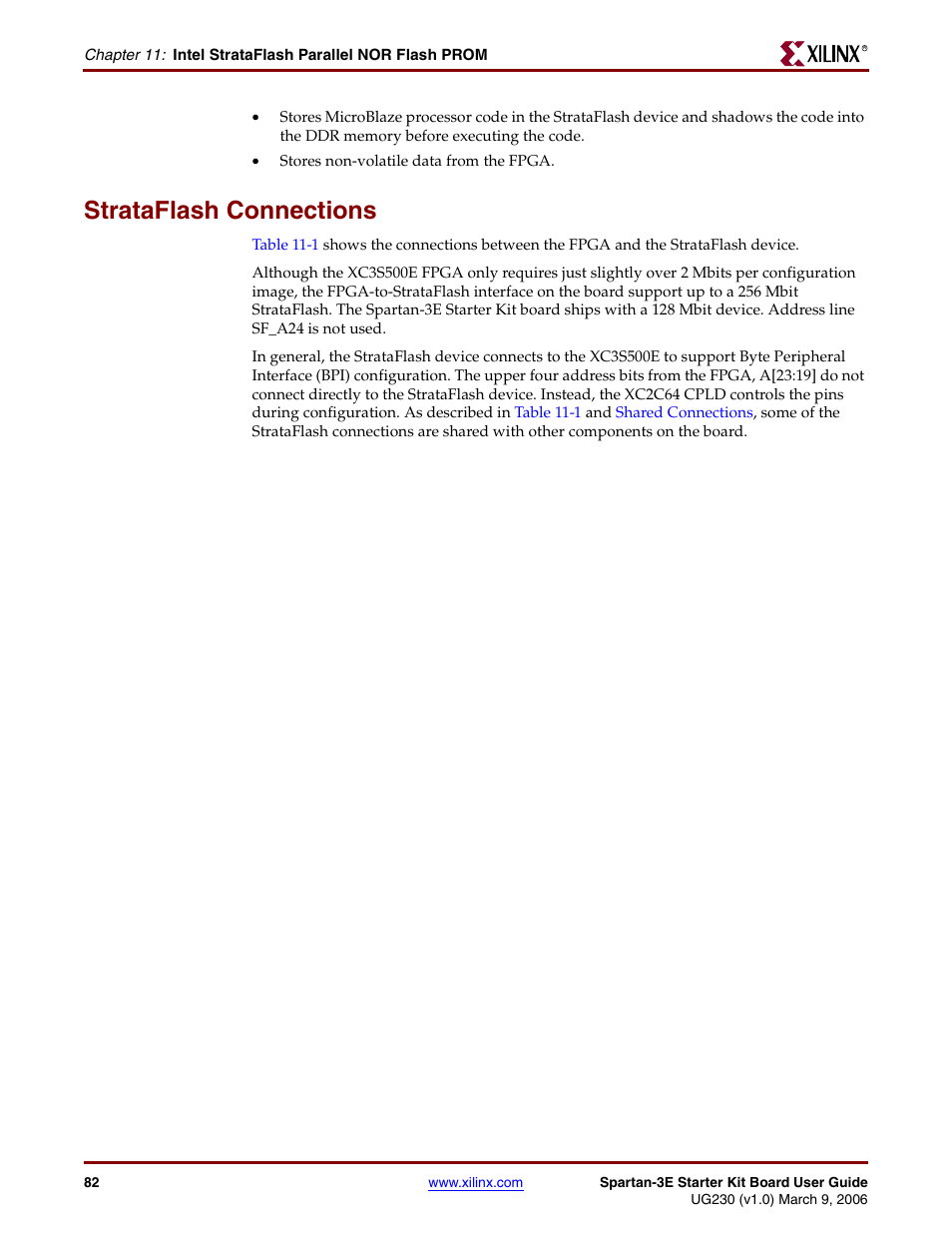 Strataflash connections | Digilent 410-087P-KIT User Manual | Page 82 / 164