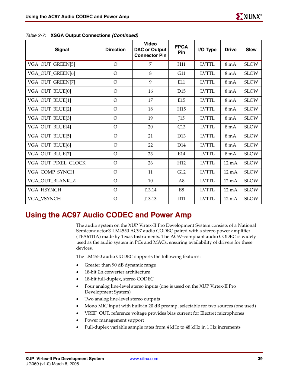Using the ac97 audio codec and power amp | Digilent 6003-410-000P-KIT User Manual | Page 39 / 138