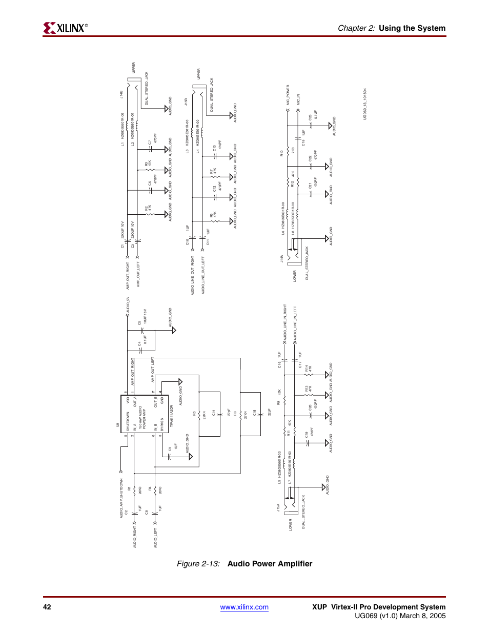 Figure 2-13, Chapter 2: using the system, Figure 2-13: audio power amplifier | Digilent 6003-410-000P-KIT User Manual | Page 42 / 138