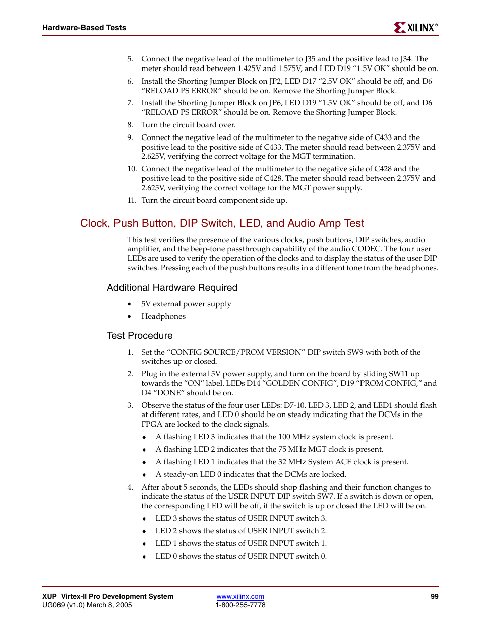 Additional hardware required, Test procedure | Digilent 6003-410-000P-KIT User Manual | Page 99 / 138