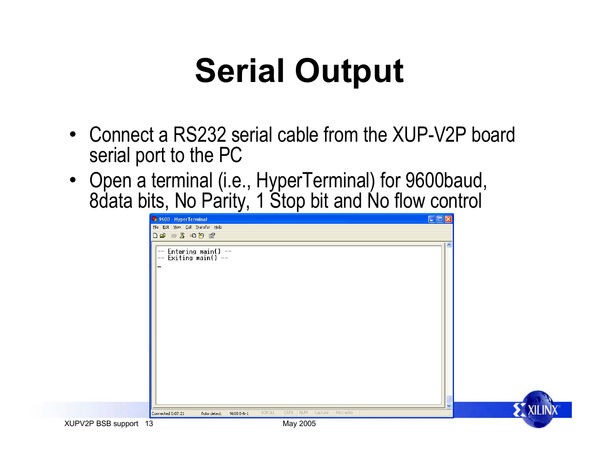 Serial output | Digilent XUPV2P User Manual | Page 13 / 23