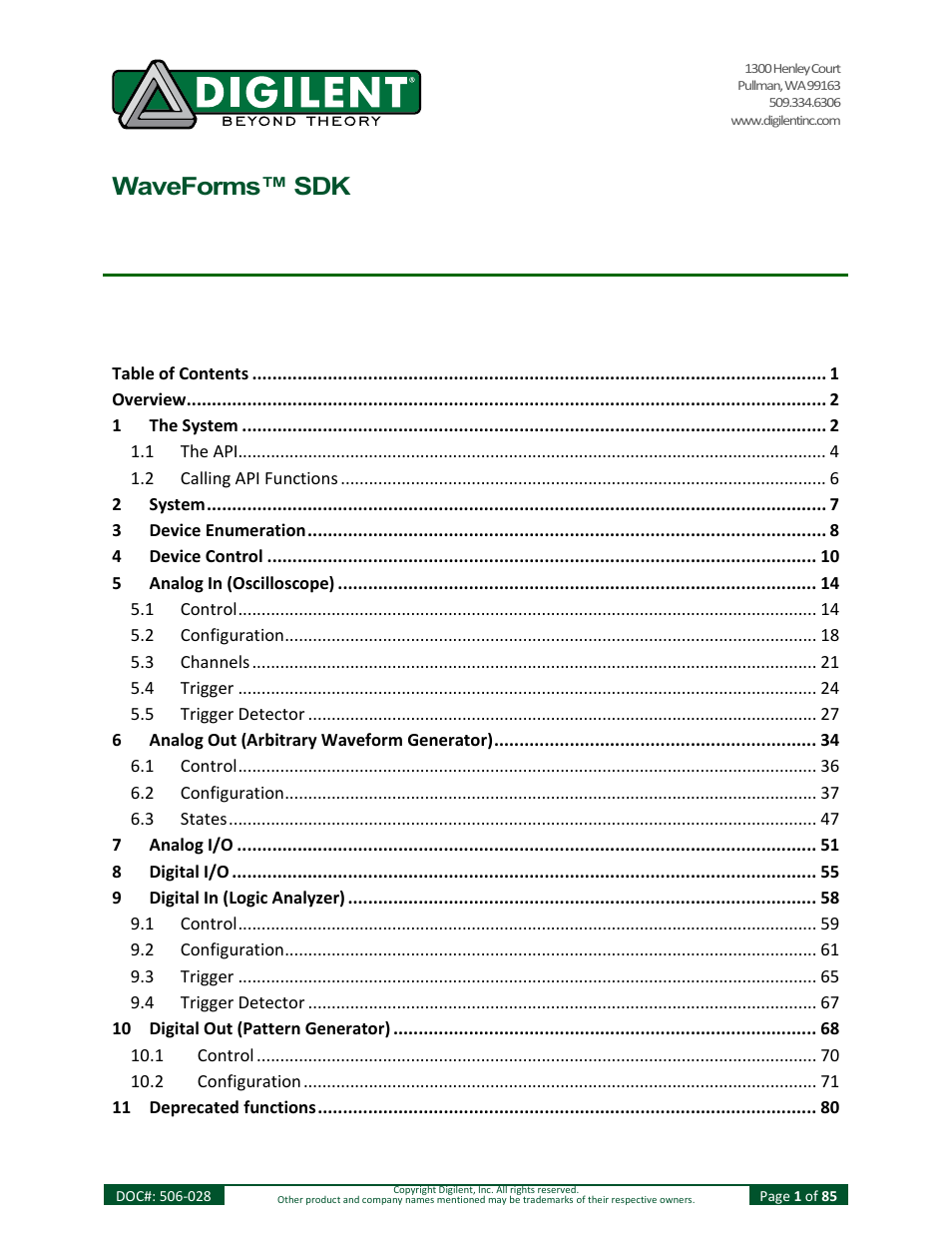 Digilent WaveForms User Manual | 85 pages