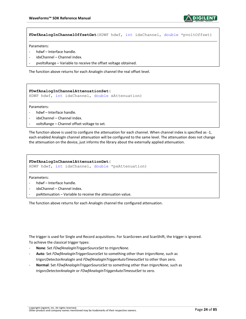 4 trigger, Trigger | Digilent WaveForms User Manual | Page 24 / 85