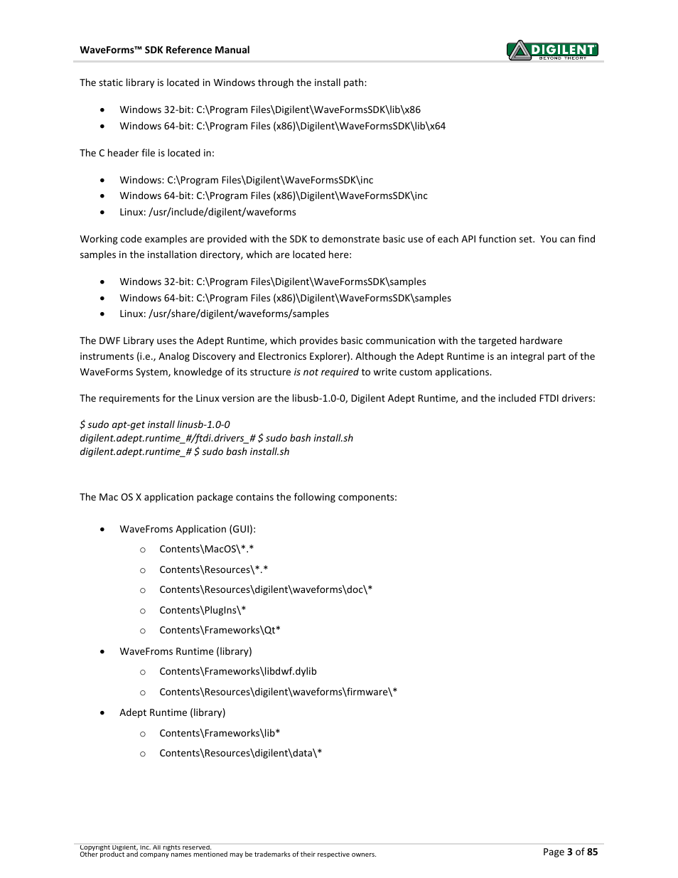 The api | Digilent WaveForms User Manual | Page 3 / 85