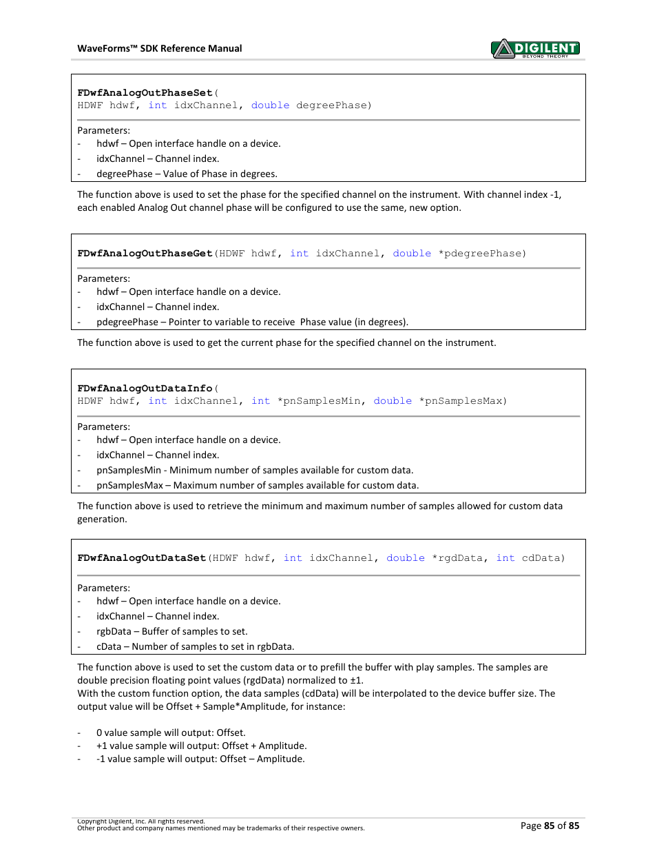 Digilent WaveForms User Manual | Page 85 / 85