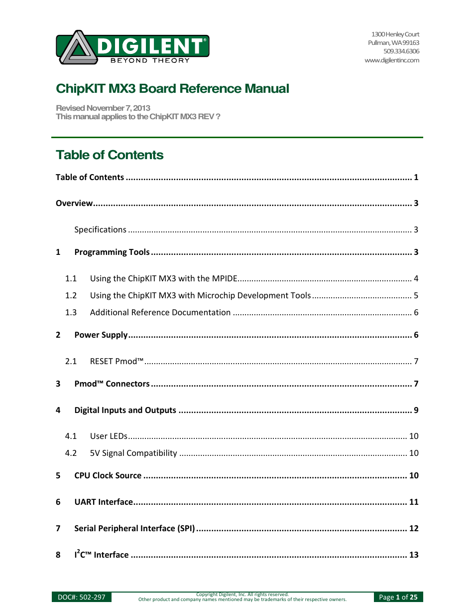 Digilent 410-297P-KIT User Manual | 25 pages