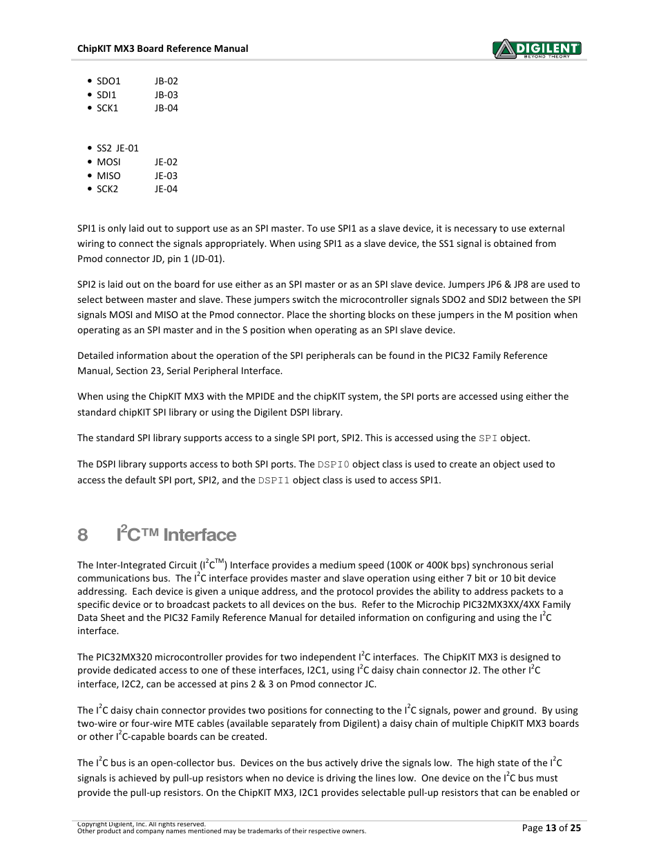 C™ interface | Digilent 410-297P-KIT User Manual | Page 13 / 25