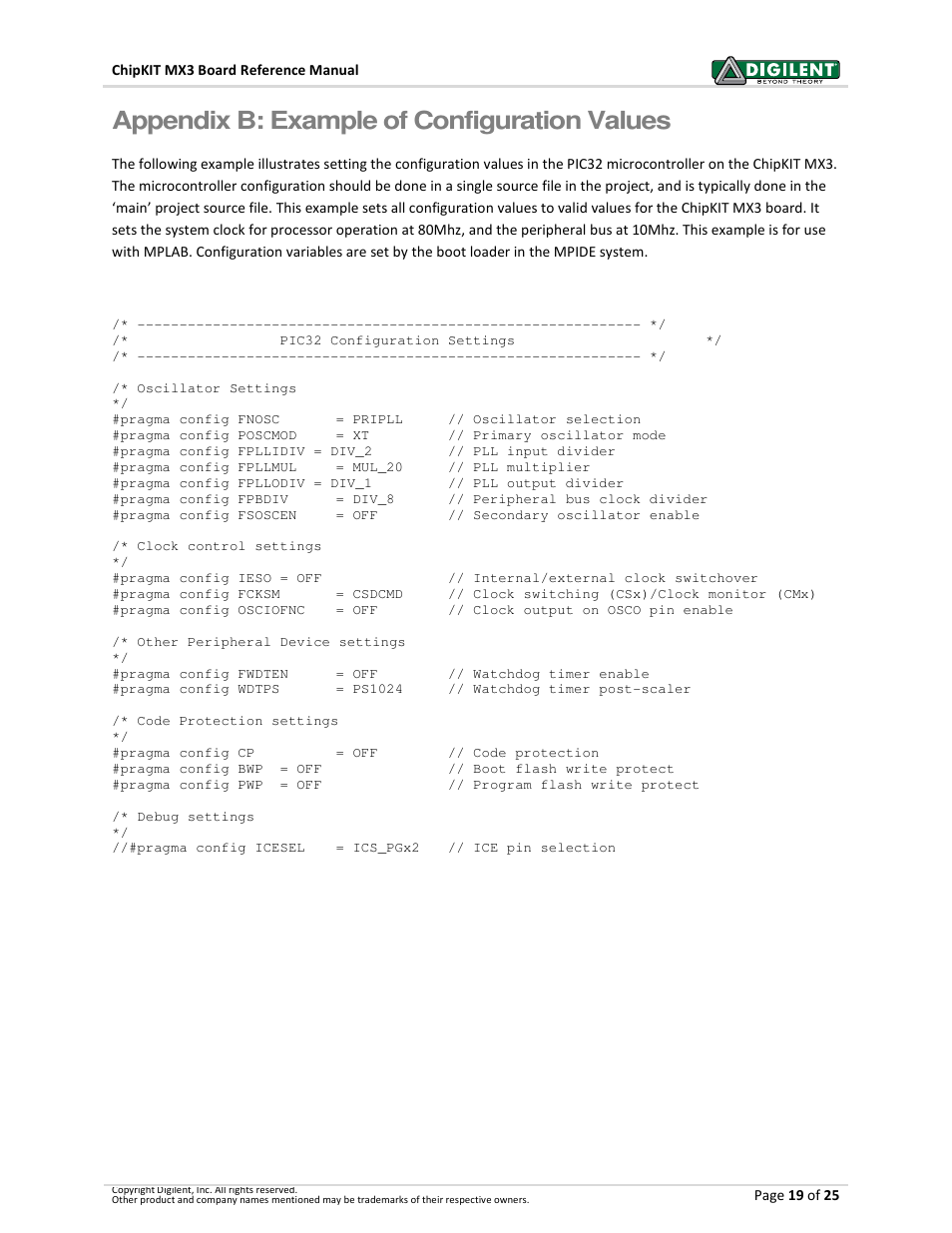 Appendix b: example of configuration values | Digilent 410-297P-KIT User Manual | Page 19 / 25