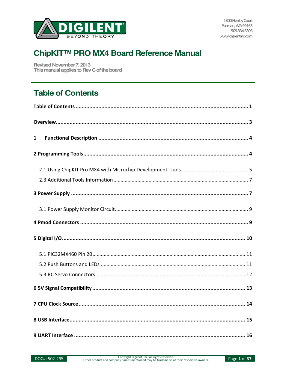 Digilent 410-295P-KIT User Manual | 37 pages