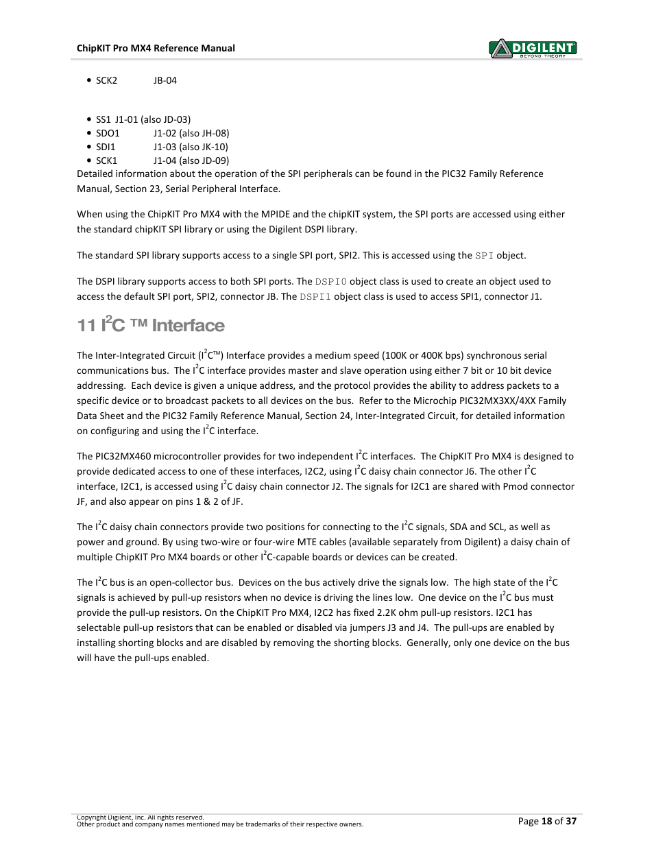 11 i, C ™ interface | Digilent 410-295P-KIT User Manual | Page 18 / 37