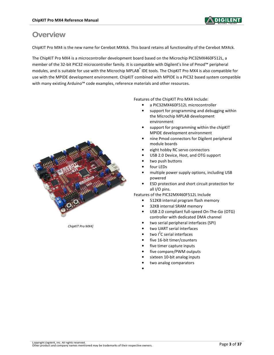 Overview | Digilent 410-295P-KIT User Manual | Page 3 / 37