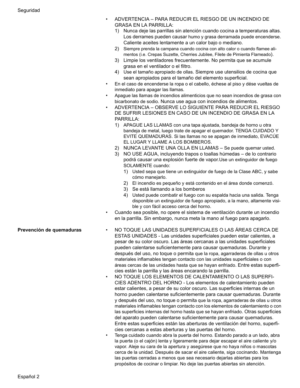 Prevención de quemaduras | Bosch BOSCH RANGE User Manual | Page 86 / 128