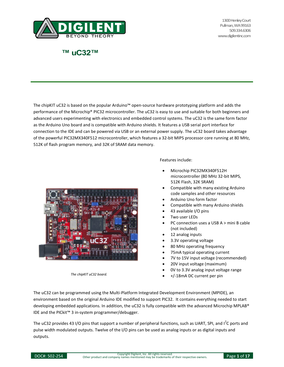 Digilent 410-254P-KIT User Manual | 17 pages