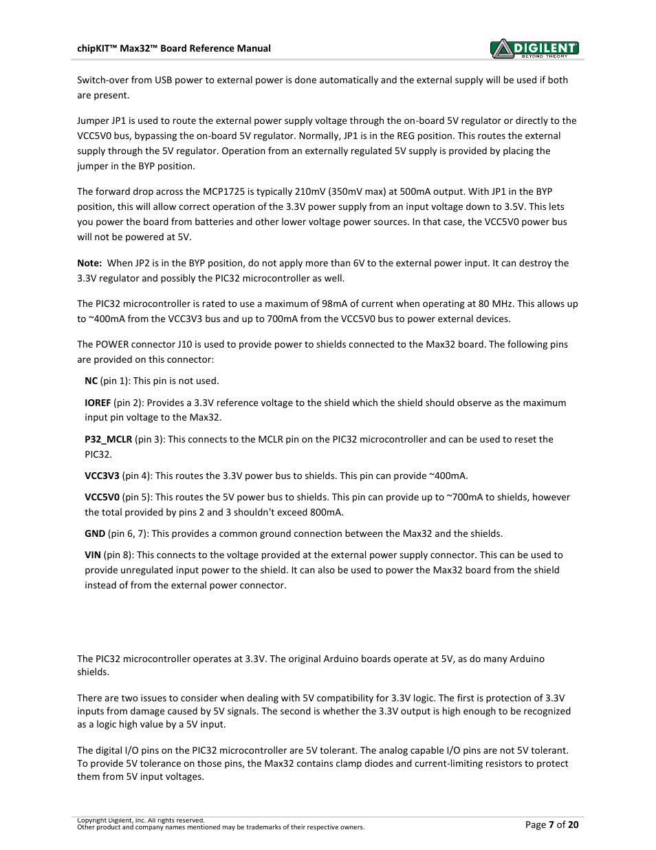 3 5v compatibility | Digilent 410-202P-KIT User Manual | Page 7 / 20